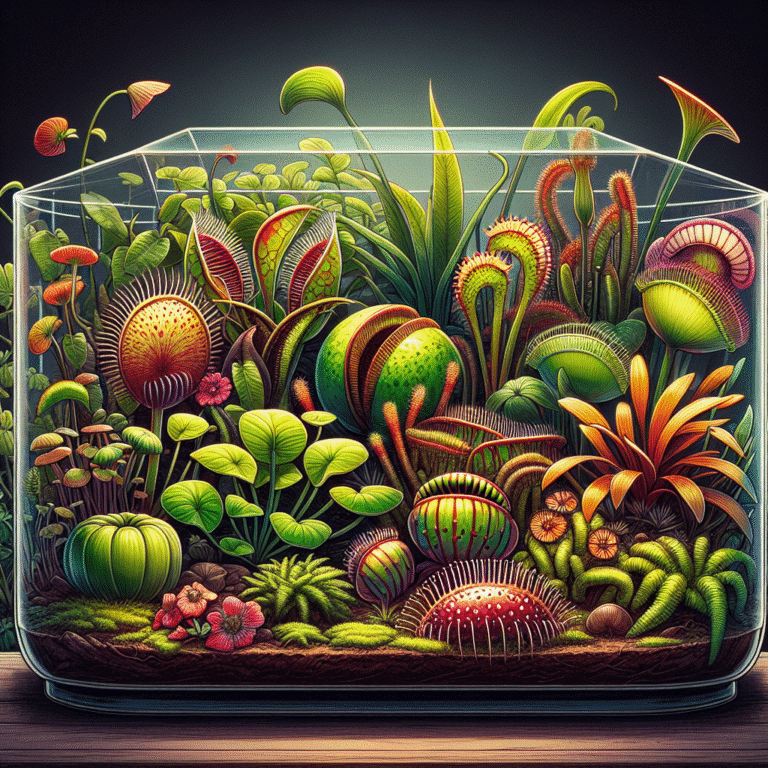 como organizar várias espécies de plantas carnívoras em um terrário