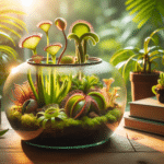 decore com plantas carnívoras pequenas no seu terrário